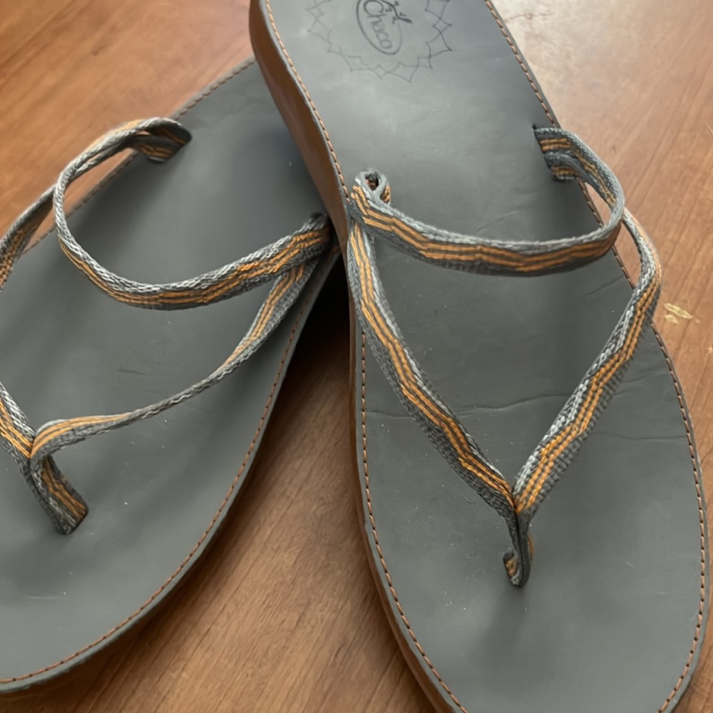 Chaco Abbey Flip Flop. Never worn! Orange/grey combo!
